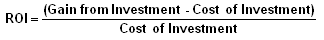 Return On Investment (ROI) Equation